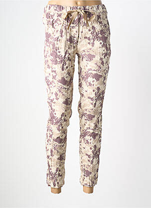 Pantalon slim taille élastique taille normale beige LINEA TESINI femme