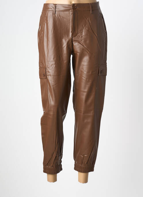 Pantalon 7/8 taille élastique taille normale marron RICK CARDONA femme