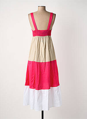 Robe longue sans manche sans manche rose BLANC BOHEME femme