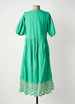 Robe longue manches courtes manches courtes vert CULTURE femme