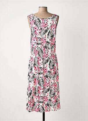 Robe mi-longue imprimé fleurs sans manche blanc JENSEN femme