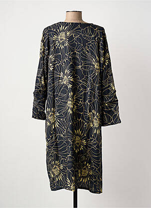 Robe mi-longue imprimé fantaisie manches longues noir POISSONS BLANCS femme