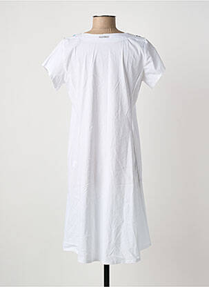 Robe mi-longue imprimé fantaisie manches courtes blanc POISSONS BLANCS femme