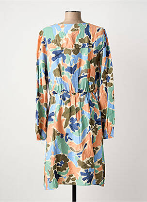 Robe mi-longue imprimé fantaisie manches longues bleu B.YOUNG femme
