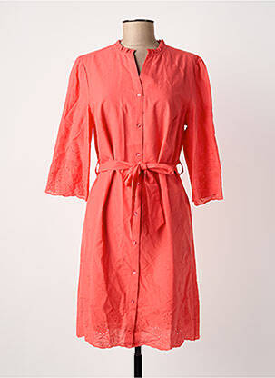 Robe mi-longue manches 3/4 manches 3/4 orange JULIE GUERLANDE femme
