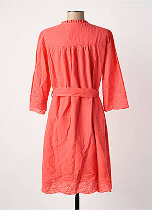 Robe mi-longue manches 3/4 manches 3/4 orange JULIE GUERLANDE femme