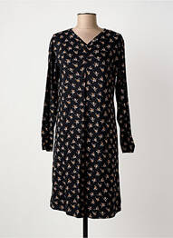 Robe mi-longue imprimé fantaisie manches longues noir AGATHE & LOUISE femme