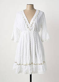 Robe courte manches 3/4 manches 3/4 blanc ICONIQUE femme