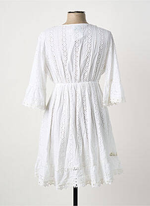 Robe courte manches 3/4 manches 3/4 blanc ICONIQUE femme