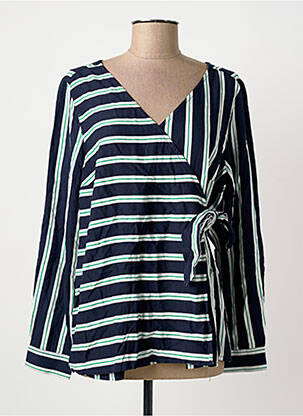 Blouse tissage popeline manches longues bleu CECIL femme