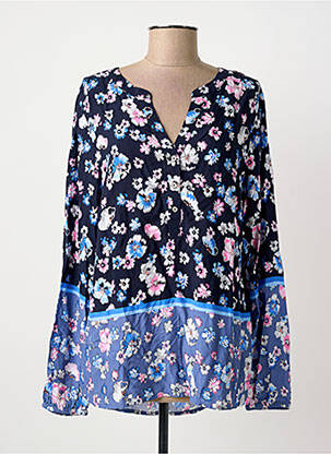 Blouse tissage popeline manches longues bleu CECIL femme