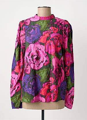 Blouse tissage popeline manches longues rose B.YOUNG femme