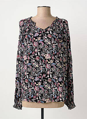 Blouse imprimé fleurs manches longues noir JENSEN femme