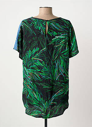 Top imprimé fantaisie manches courtes vert GEISHA femme