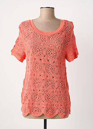 T-shirt coupe cintrée manches courtes orange C'EST BEAU LA VIE femme