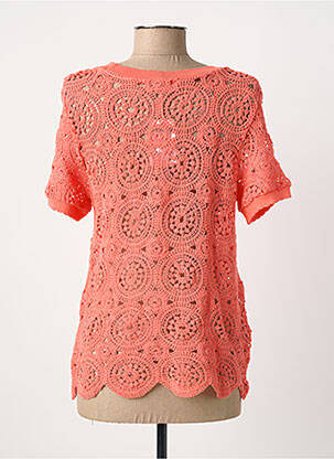T-shirt coupe cintrée manches courtes orange C'EST BEAU LA VIE femme