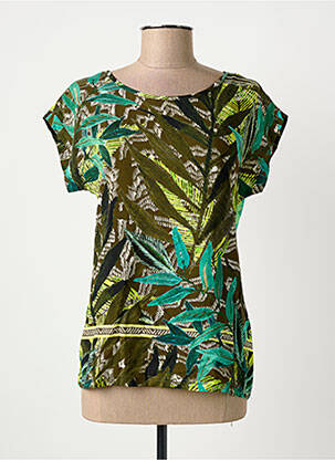 T-shirt coupe cintrée manches courtes vert GEISHA femme