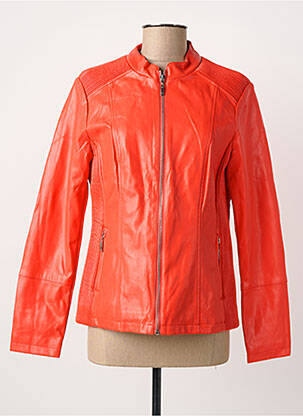 Veste simili cuir manches longues rouge DIANE LAURY femme