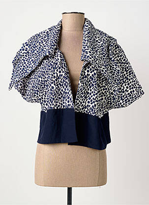 Veste casual coupe cintrée bleu POISSONS BLANCS femme
