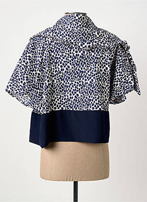Veste casual coupe cintrée bleu POISSONS BLANCS femme