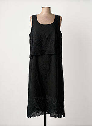 Robe mi-longue noir AGATHE & LOUISE femme