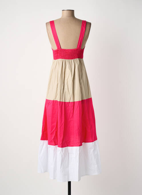 Robe longue sans manche sans manche rose BLANC BOHEME femme