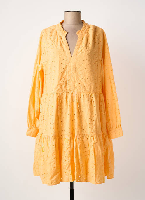 Robe mi-longue manches longues manches longues orange B.YOUNG femme