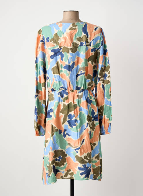 Robe mi-longue imprimé fantaisie manches longues bleu B.YOUNG femme