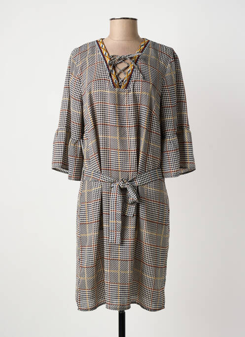 Robe mi-longue manches 3/4 manches 3/4 noir CHRISTINE LAURE femme