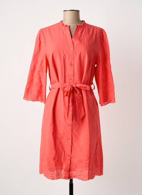Robe mi-longue manches 3/4 manches 3/4 orange JULIE GUERLANDE femme