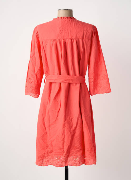 Robe mi-longue manches 3/4 manches 3/4 orange JULIE GUERLANDE femme