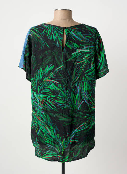 Top imprimé fantaisie manches courtes vert GEISHA femme