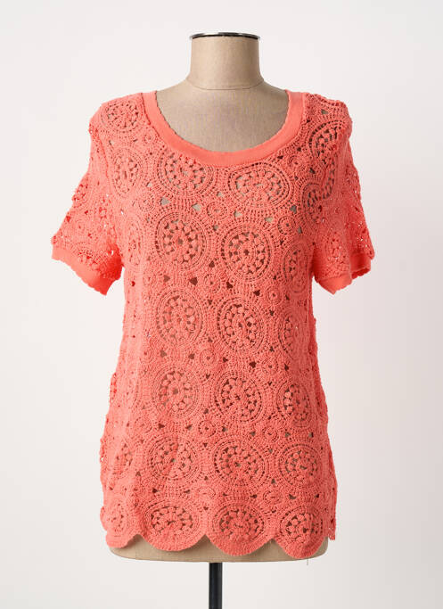 T-shirt coupe cintrée manches courtes orange C'EST BEAU LA VIE femme