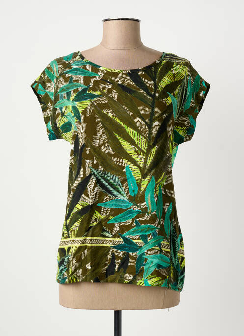 T-shirt coupe cintrée manches courtes vert GEISHA femme