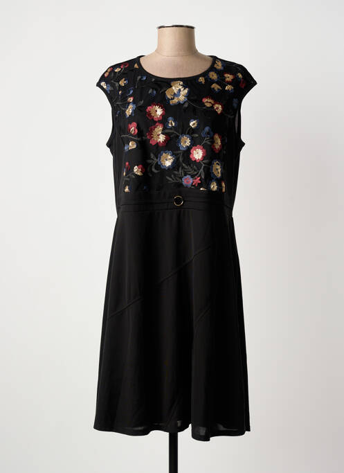 Robe mi-longue noir CHRISTINE LAURE femme