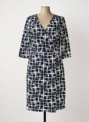 Robe mi-longue manches 3/4 manches 3/4 bleu SMASHED LEMON femme