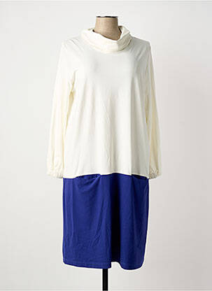 Robe mi-longue manches longues manches longues blanc POISSONS BLANCS femme