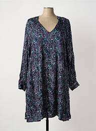 Robe mi-longue imprimé fantaisie manches longues bleu LA FIANCEE DU MEKONG femme