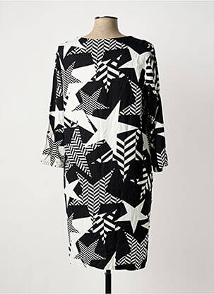 Robe mi-longue imprimé fantaisie manches longues noir STREET ONE femme