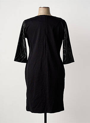 Robe mi-longue manches 3/4 manches 3/4 noir POISSONS BLANCS femme