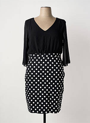 Robe mi-longue manches 3/4 manches 3/4 noir SMASHED LEMON femme