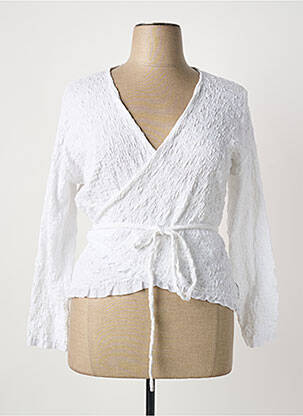 Top tissage crêpe manches longues blanc POISSONS BLANCS femme
