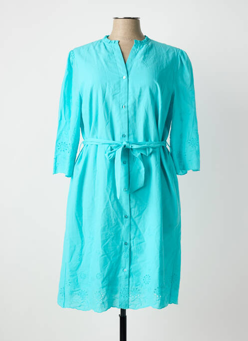 Robe mi-longue manches 3/4 manches 3/4 bleu JULIE GUERLANDE femme