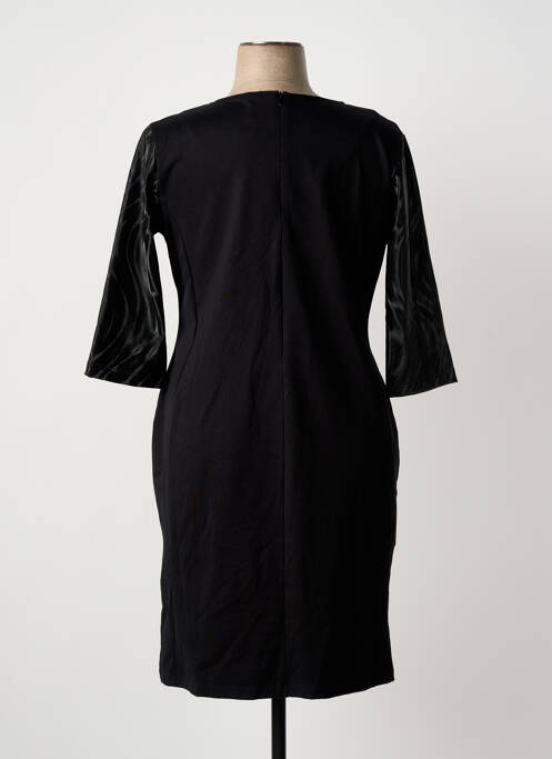 Robe mi-longue manches 3/4 manches 3/4 noir POISSONS BLANCS femme