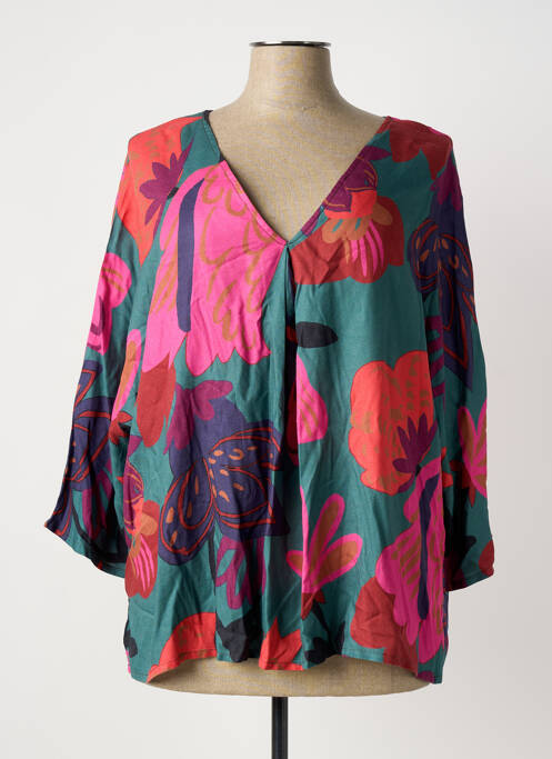 Blouse vert POISSONS BLANCS femme