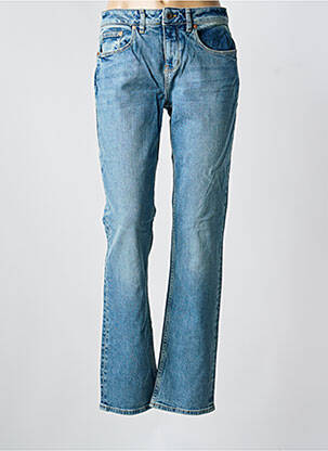 Jeans coupe droite stretch taille normale bleu KUYICHI femme