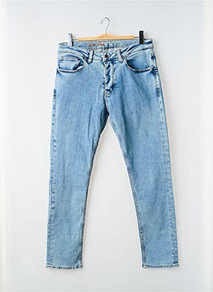 Jeans coupe droite fermeture boutonnée sur le devant taille normale bleu KUYICHI homme