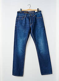Jeans coupe droite fermeture zippée sous rabat boutonné taille normale bleu KUYICHI homme