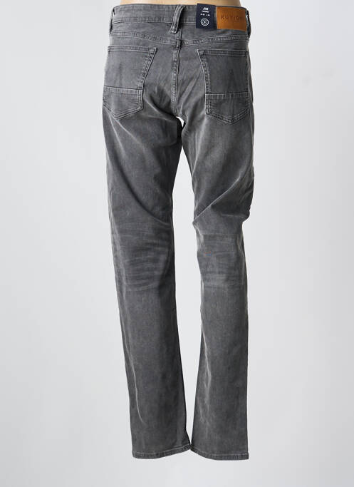 Jeans coupe droite fermeture boutonnée sur le devant taille normale gris KUYICHI homme