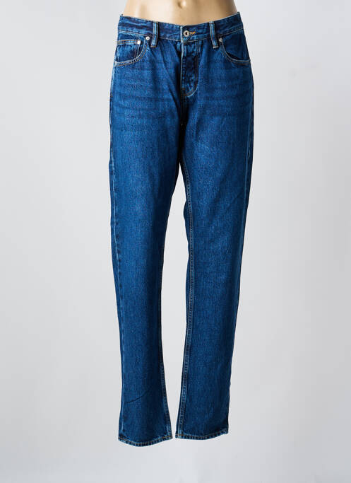 Jeans coupe droite fermeture boutonnée sur le devant taille normale bleu KUYICHI homme